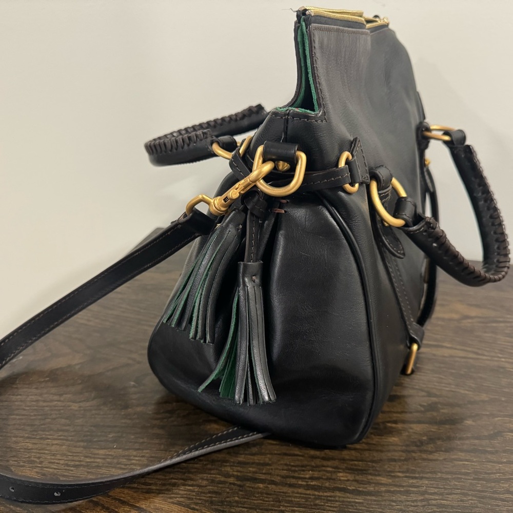 Dooney & Bourke Black Leather Satchel with Gold Hardware size large - Picture 8 of 8